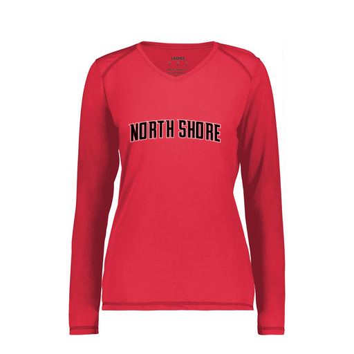 [6847.083.XS-LOGO1] Women's SoftTouch Long Sleeve (Female Adult XS, Red, Logo 1)